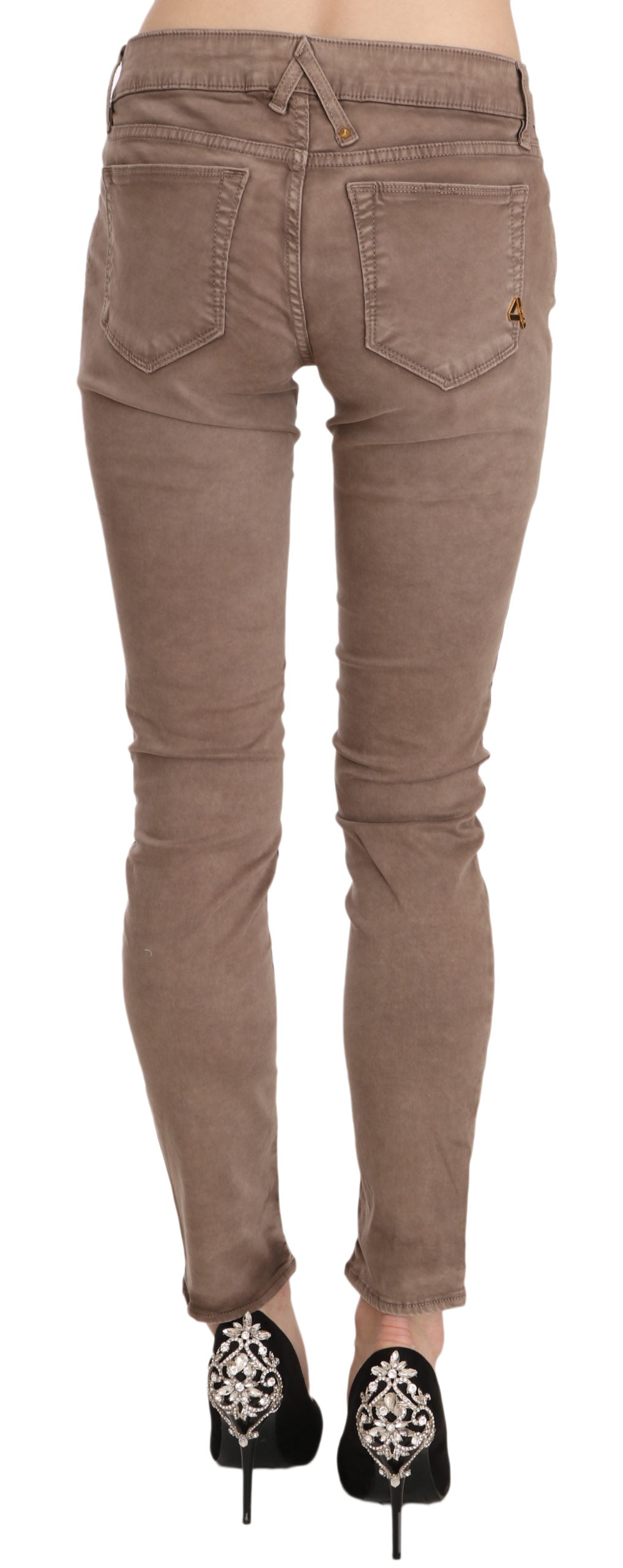 Pantalon CYCLE marron (taille basse, coupe ajustée)