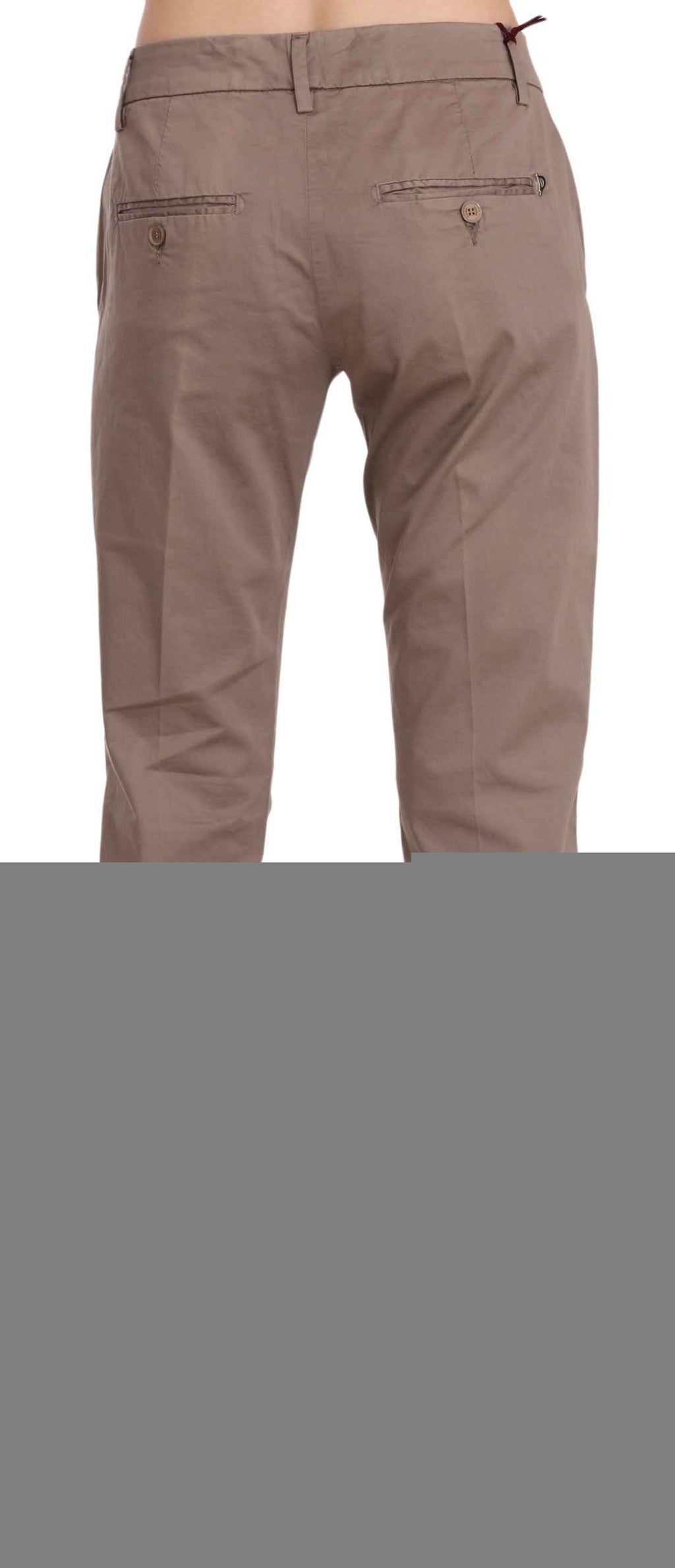 Dondup Brown Low Waist Straight Cut Trouser Pant