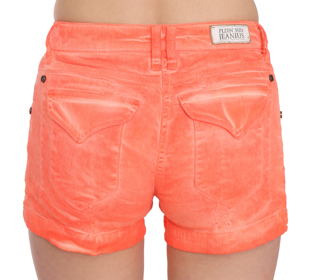 Mini-short PLEIN SUD orange en coton (taille mi-haute)