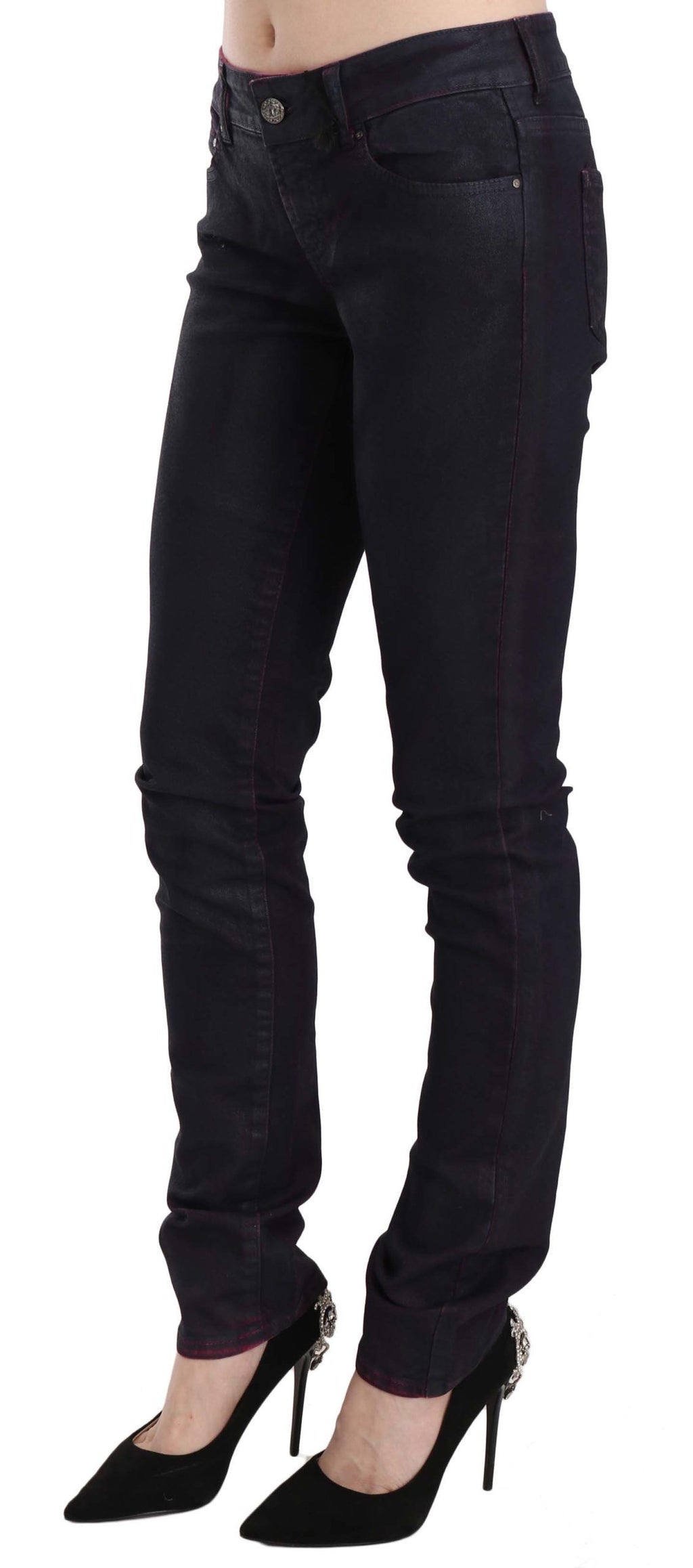 Pantalon Just Cavalli noir en coton (taille basse, skinny)