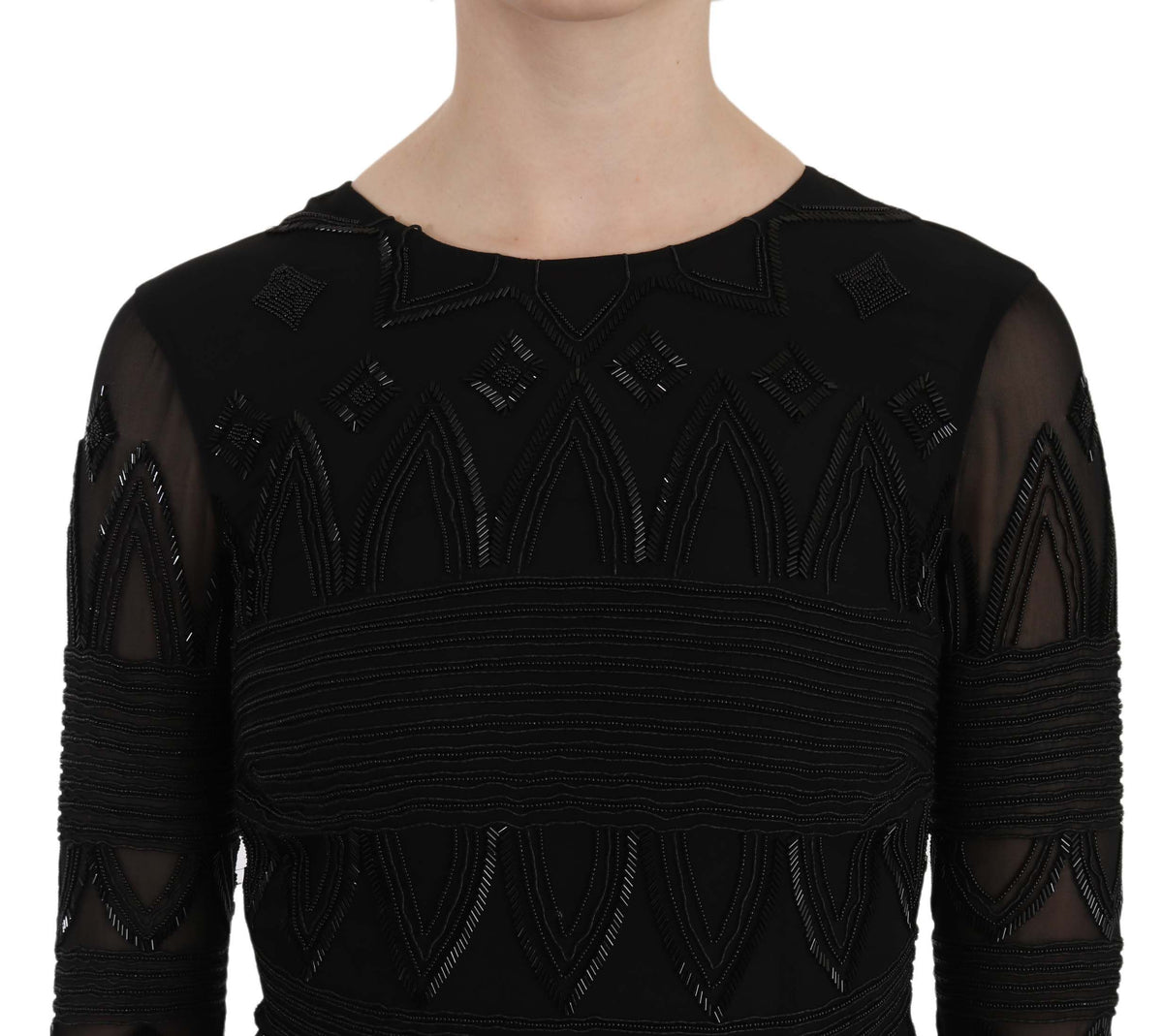 Robe de soirée courte John Richmond noire en soie (à sequins)
