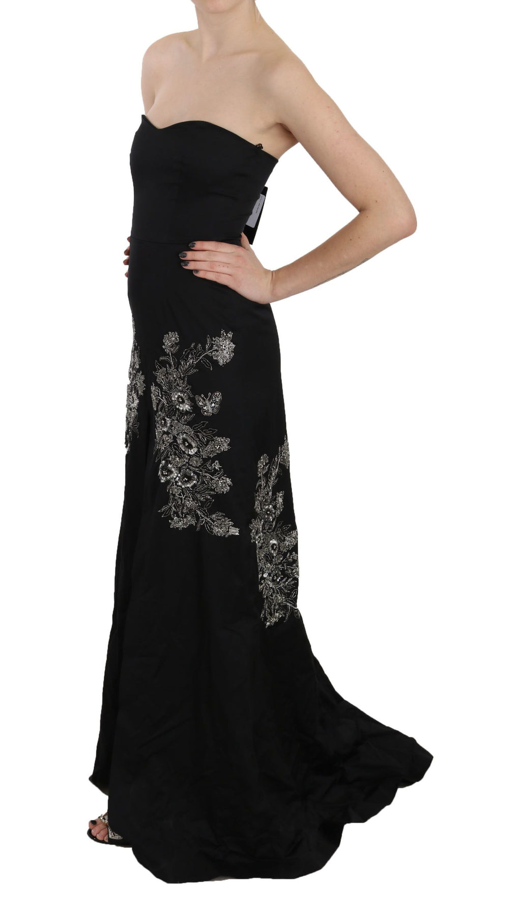 Robe de bal somptueuse John Richmond noire (à sequins)