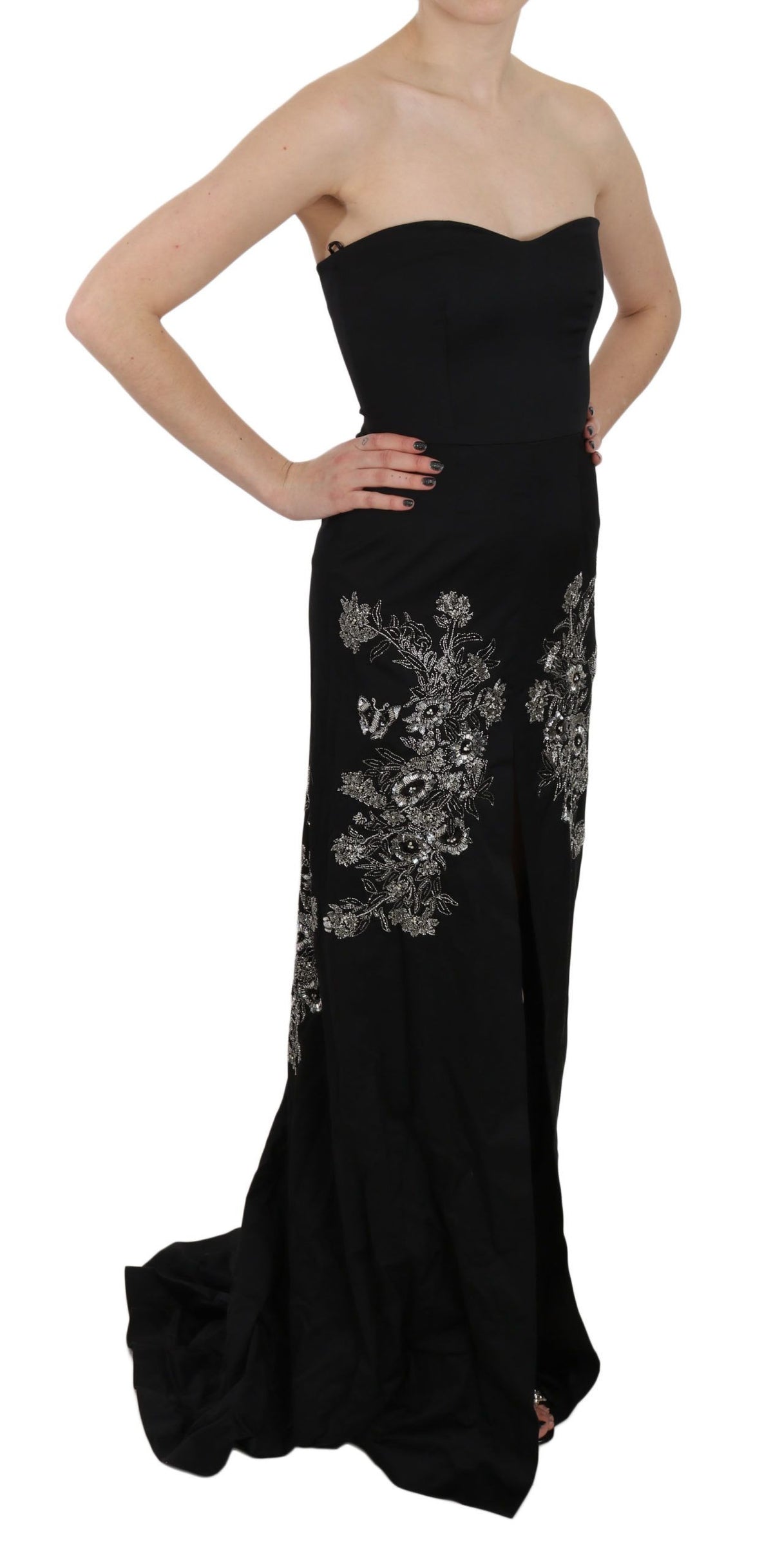 Robe de bal somptueuse John Richmond noire (à sequins)
