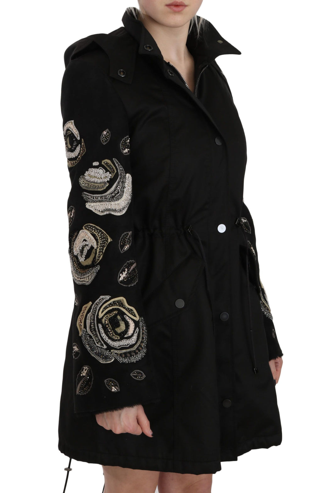 Manteau court à capuche John Richmond (à sequins, perlé)