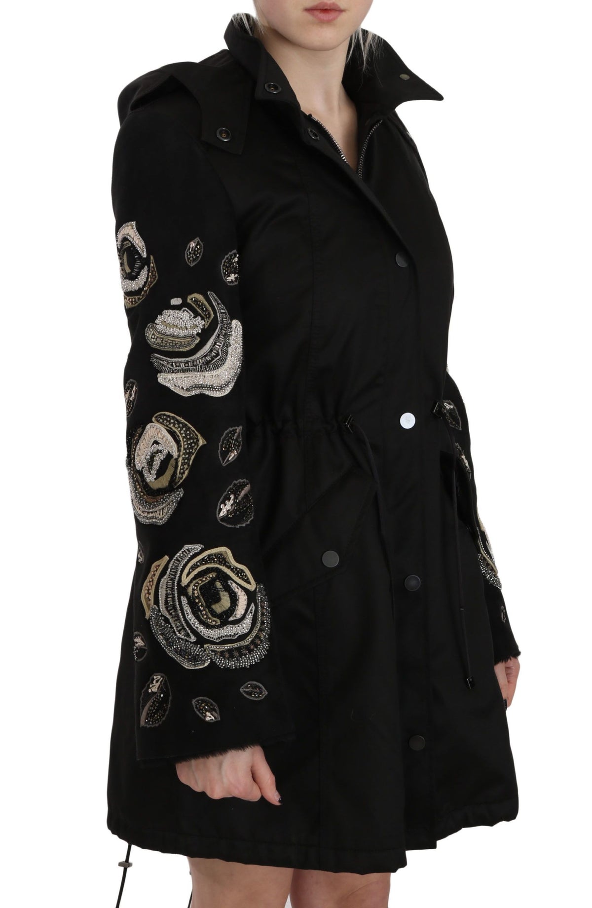 Manteau court à capuche John Richmond (à sequins, perlé)