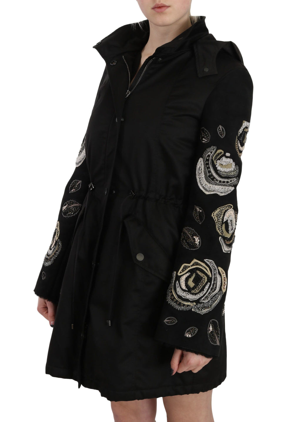 Manteau court à capuche John Richmond (à sequins, perlé)