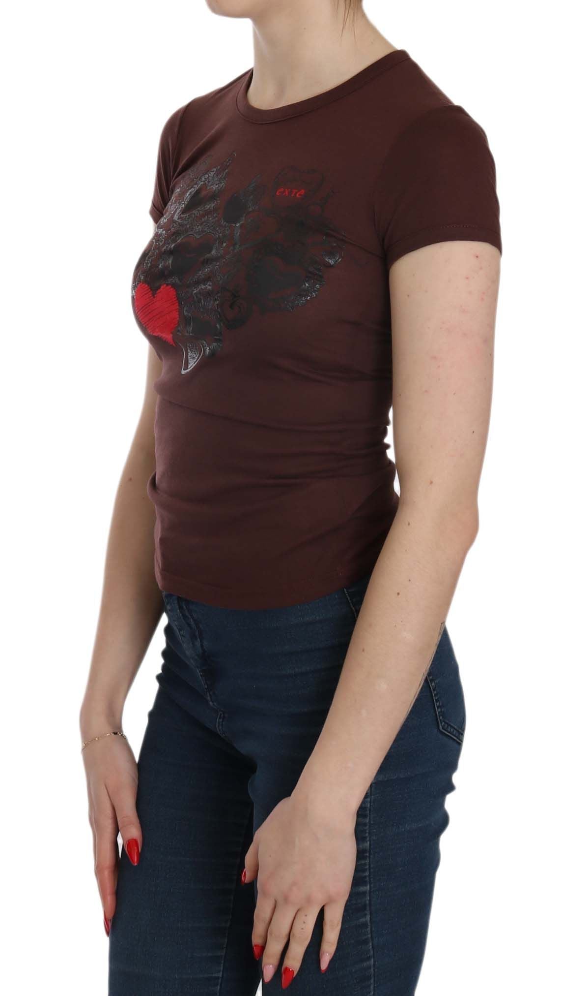 Chemise Exte marron (manches courtes, casual chic)