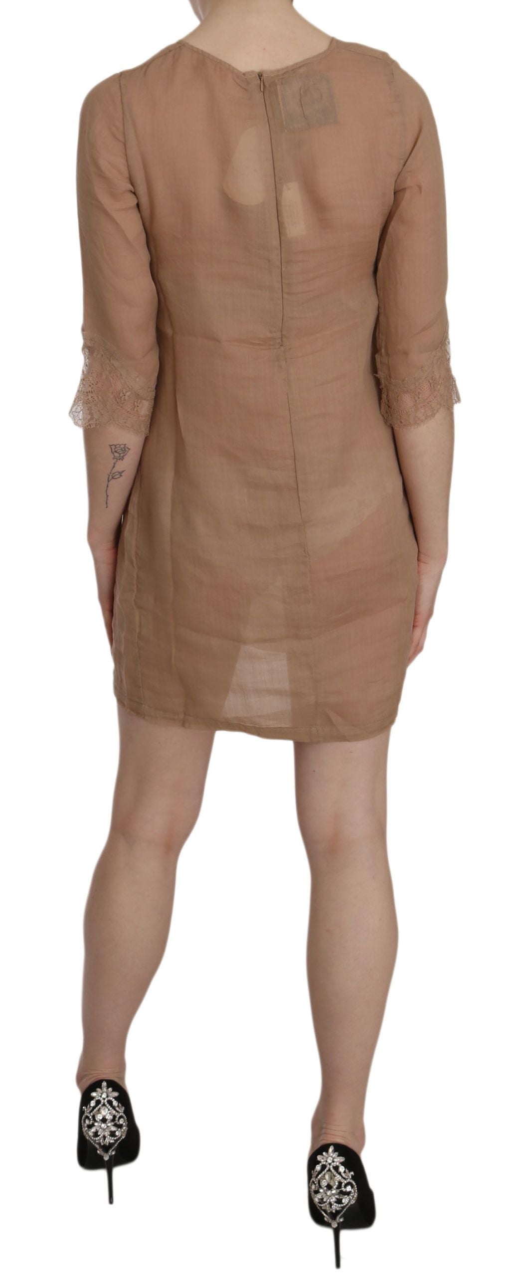 Robe courte PINK MEMORIES marron