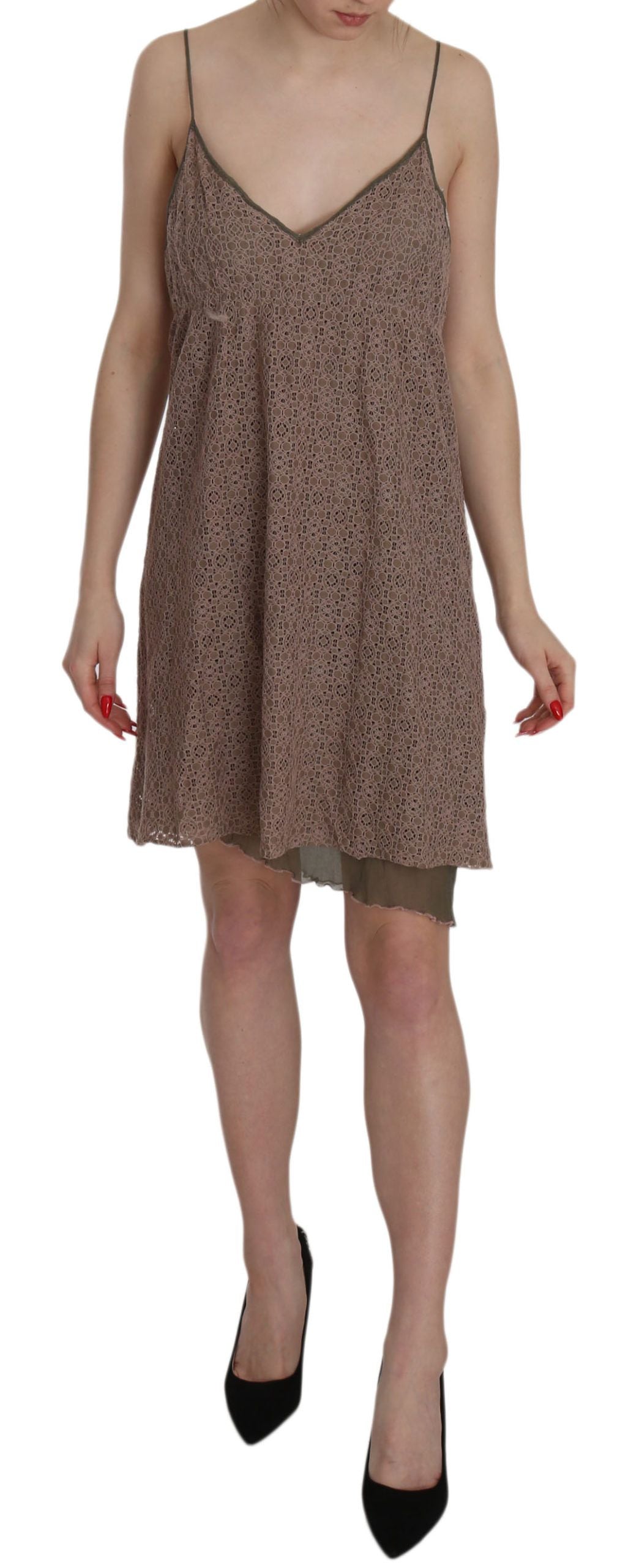 Robe courte PINK MEMORIES verte en coton