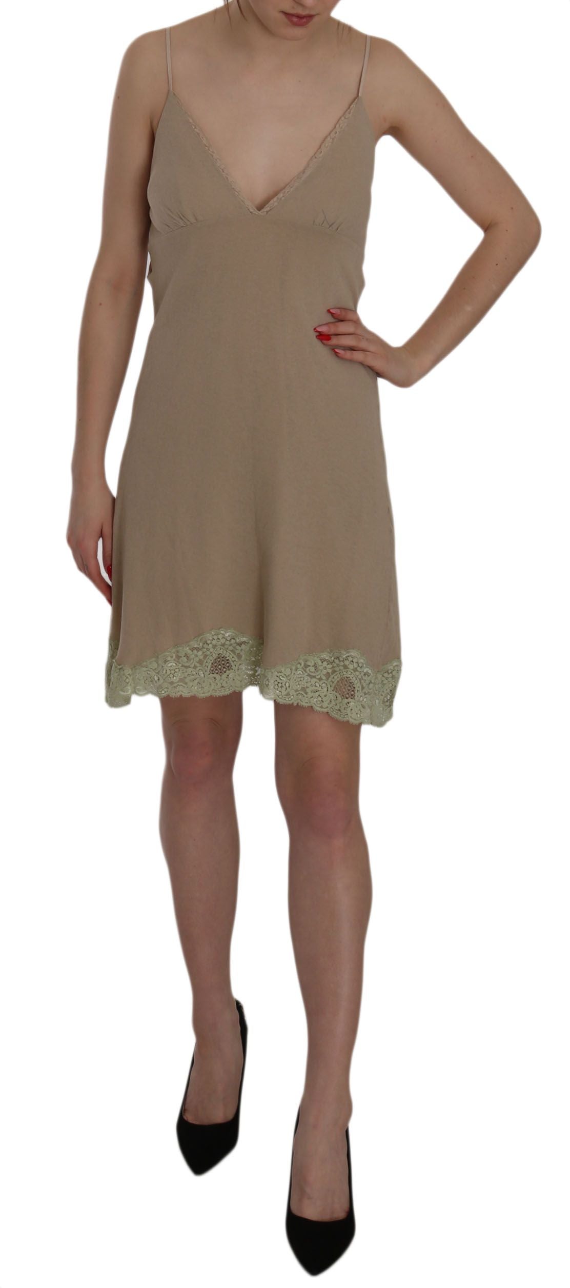 Robe PINK MEMORIES beige en coton