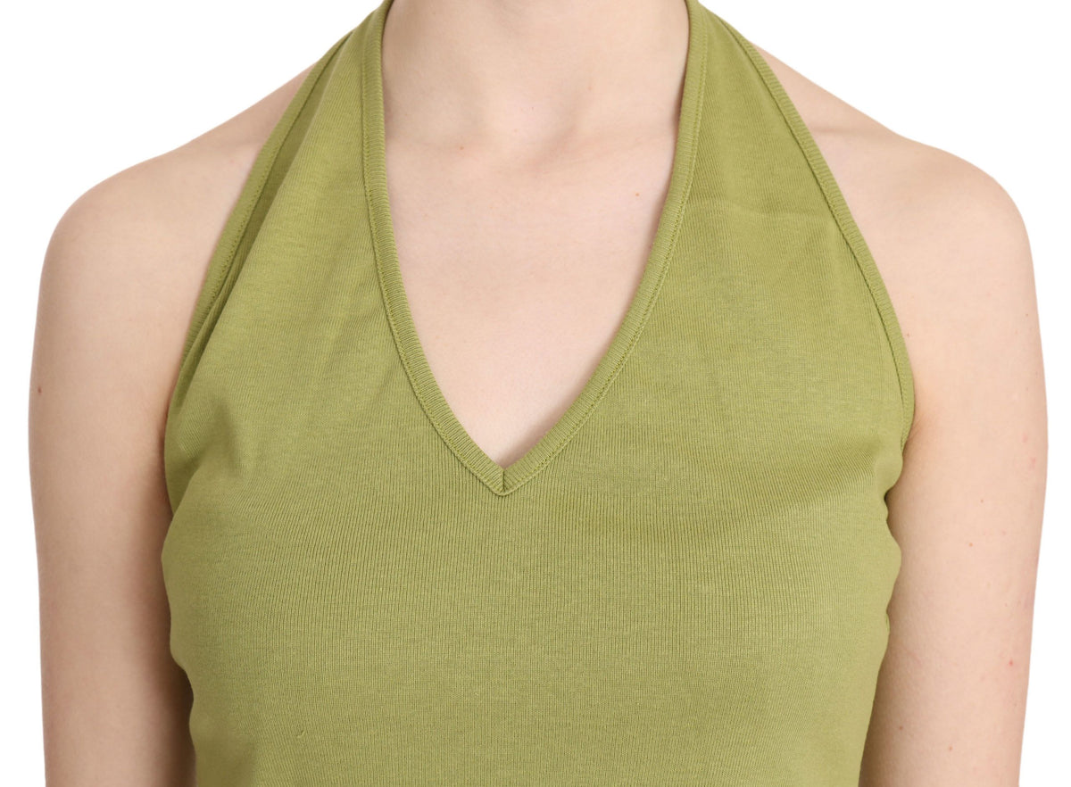 Chemisier GF Ferre vert en coton (sans manches, casual chic)