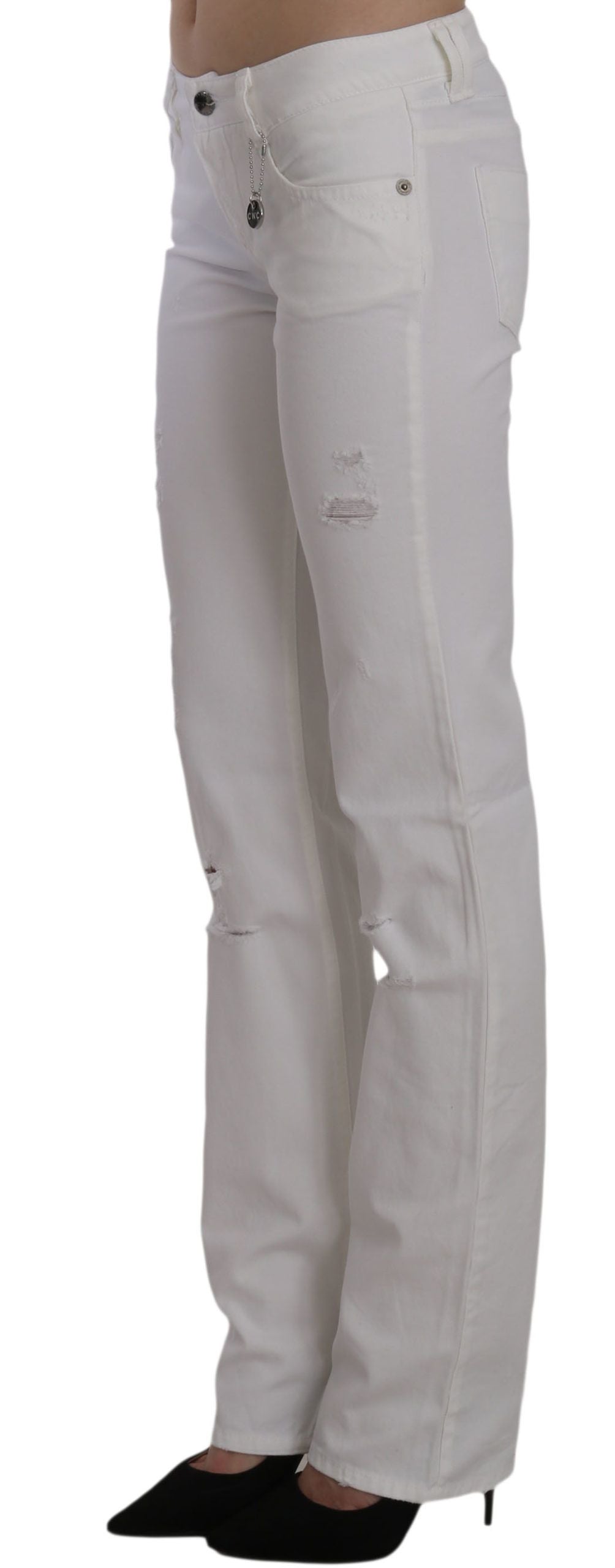 Jean Costume National blanc en coton (coupe ajustée, droit)