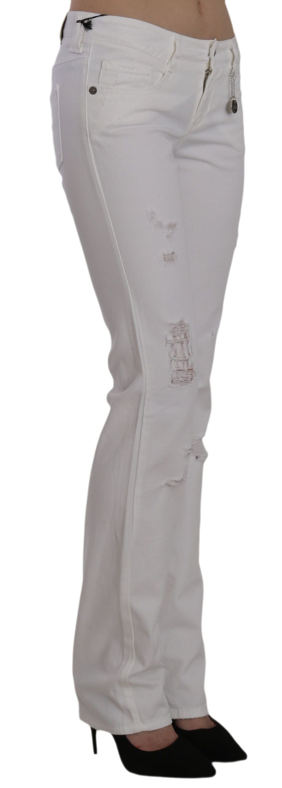 Jean Costume National blanc en coton (coupe ajustée, droit)