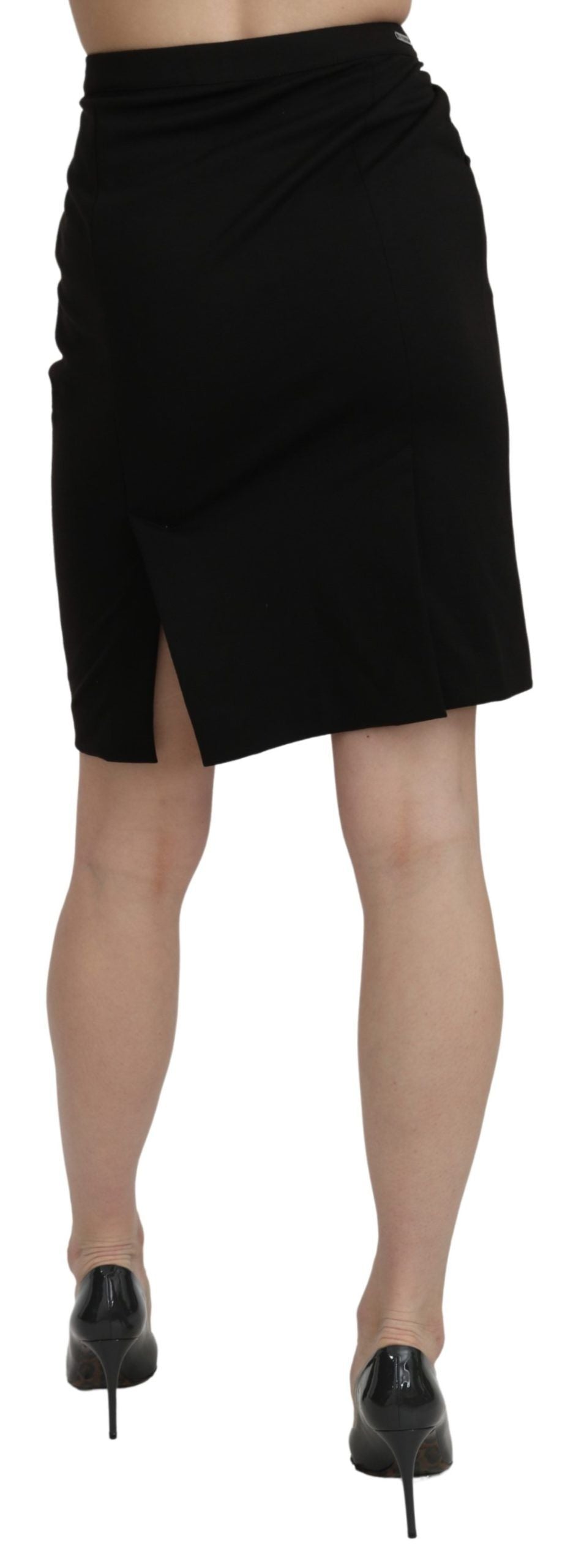 Jupe GF Ferre noire (taille haute, longueur genou)