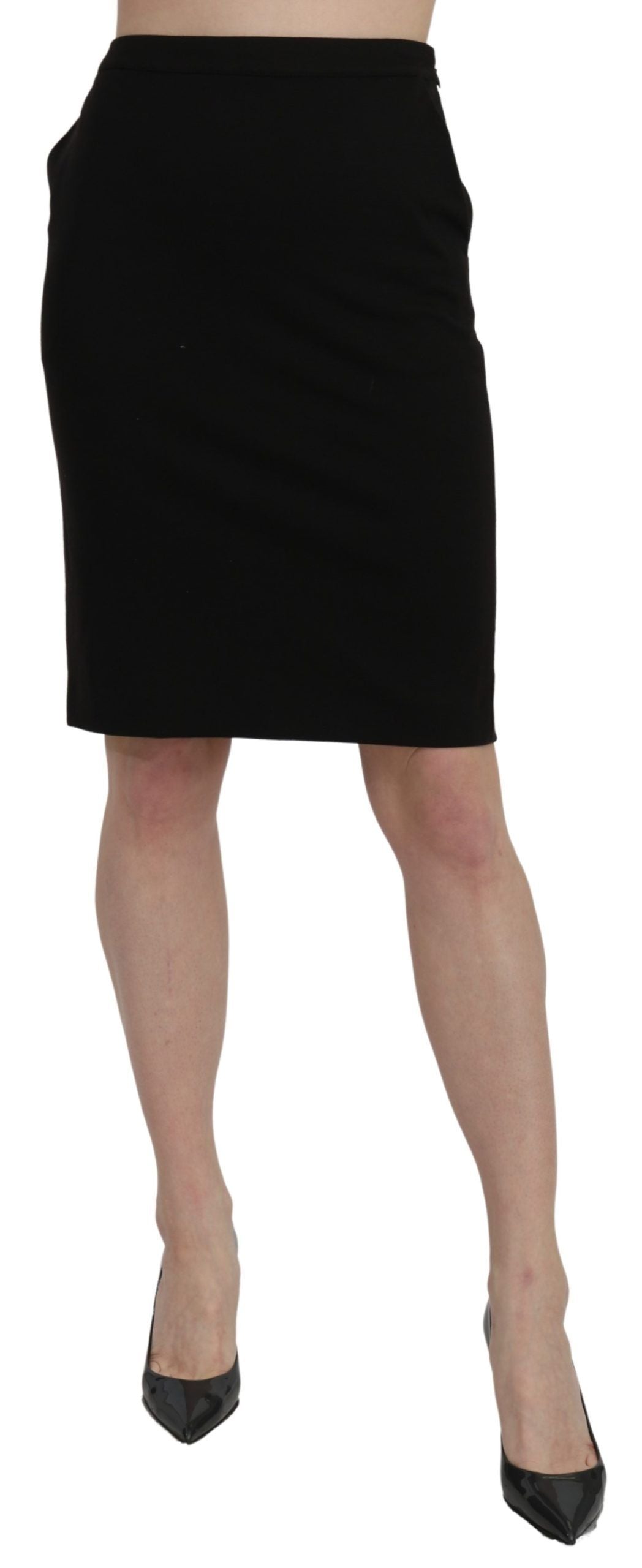 Jupe GF Ferre noire (taille haute, longueur genou)