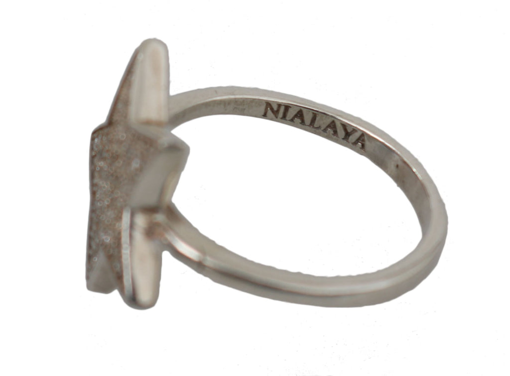 Bague Nialaya argentée (oxydes de zirconium transparents)