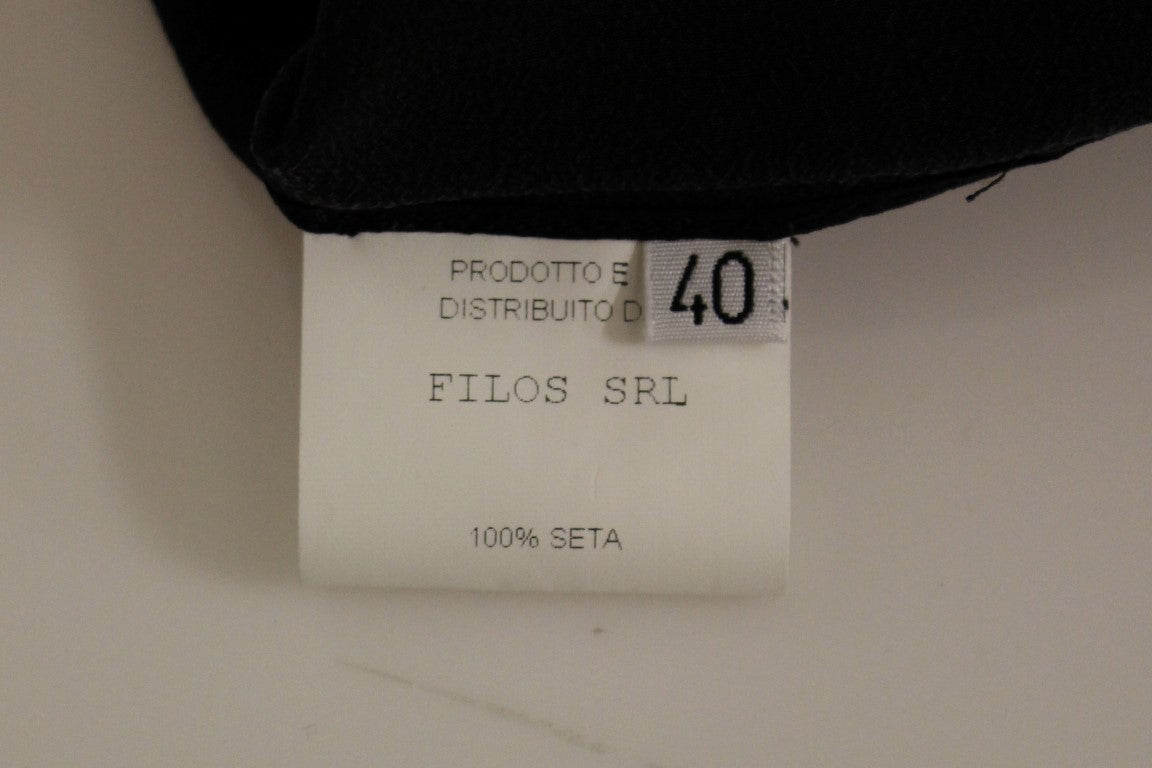 Robe fourreau FILOS noire en soie (sans manches)