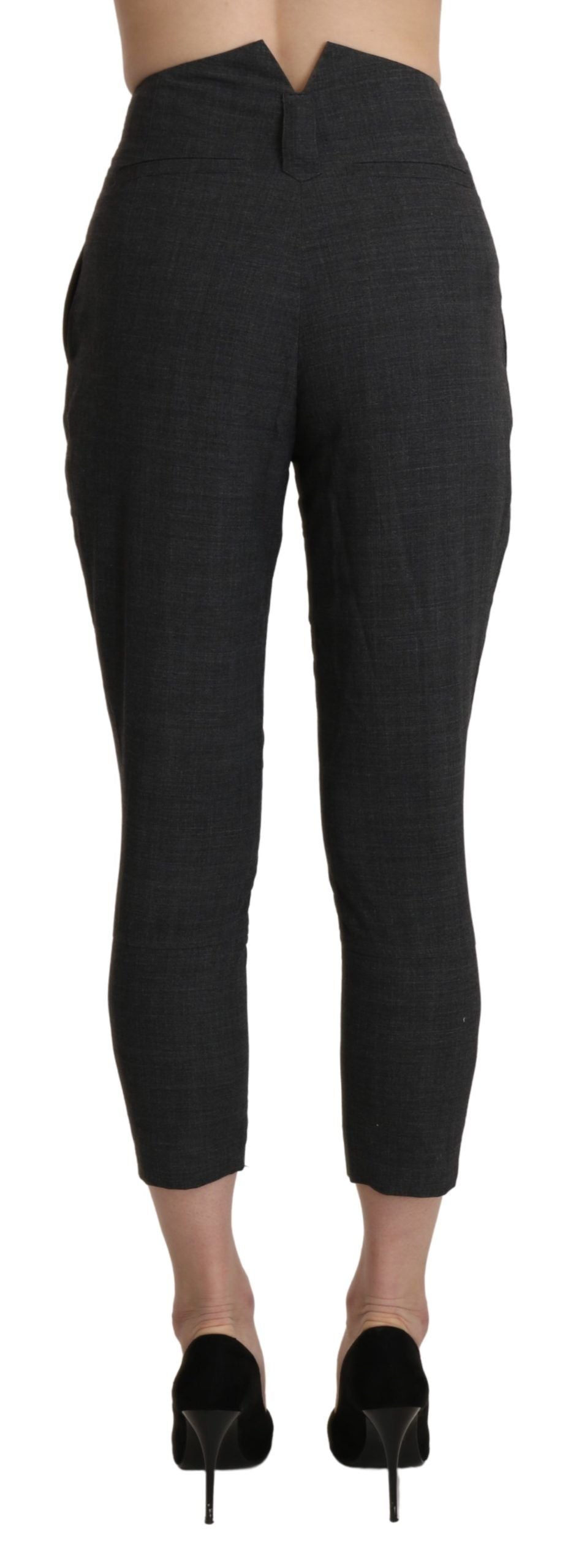 Pantalon Ermanno Scervino gris en coton (taille haute, court)