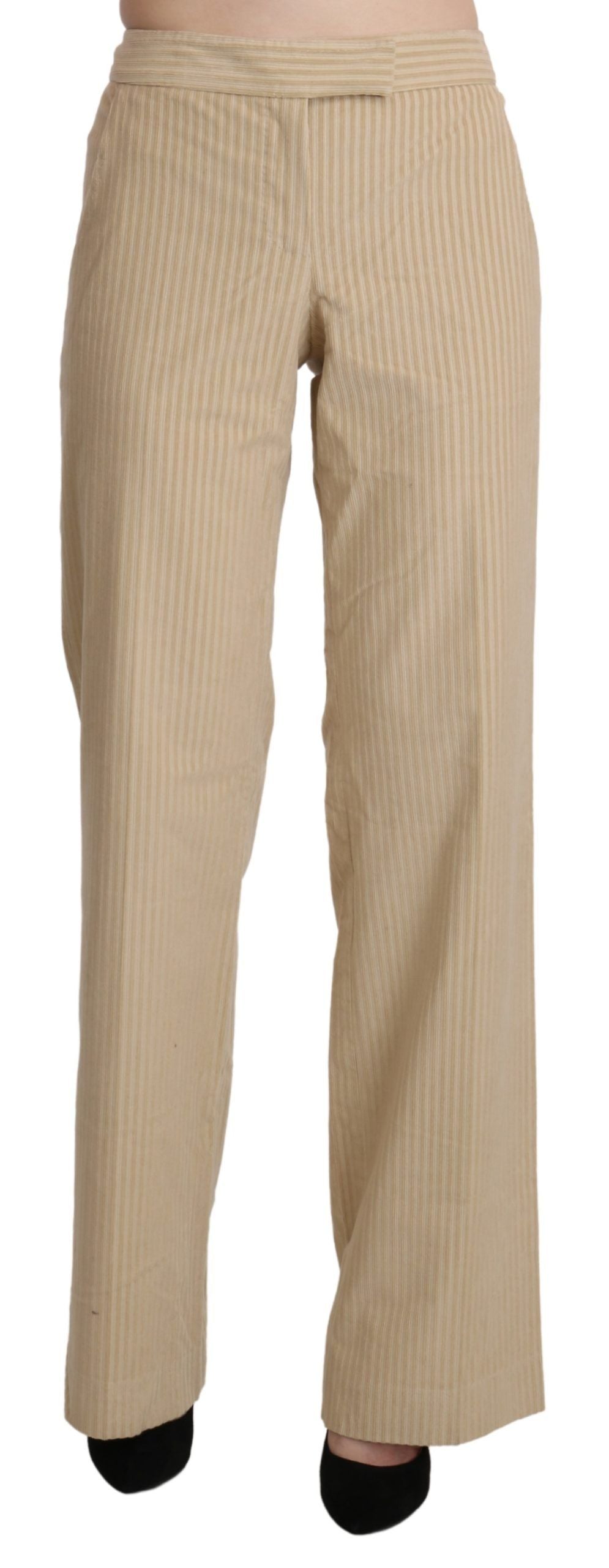 Pantalon Ermanno Scervino beige (taille haute, évasé)