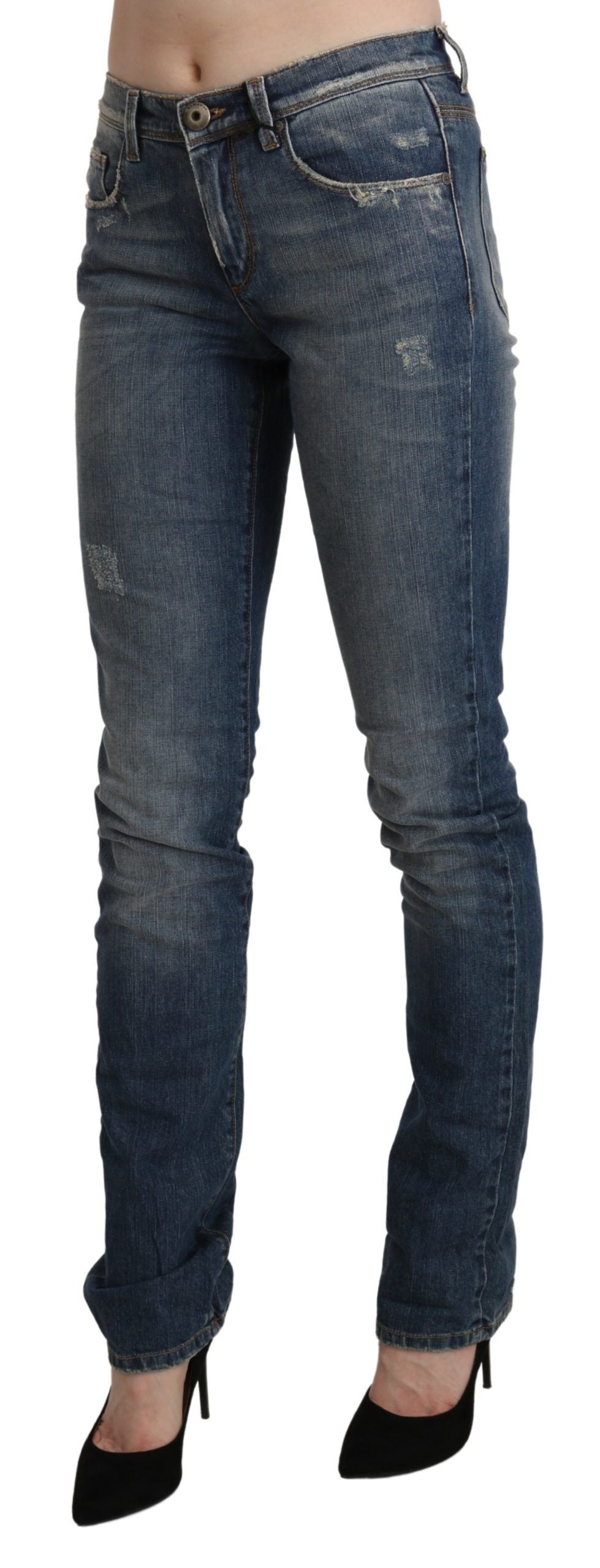 Jean Ermanno Scervino bleu en denim (taille mi-haute, skinny)