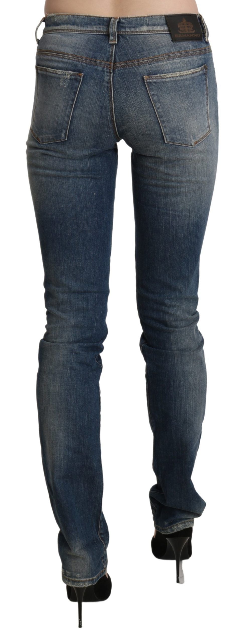 Jean Ermanno Scervino bleu en denim (taille mi-haute, skinny)