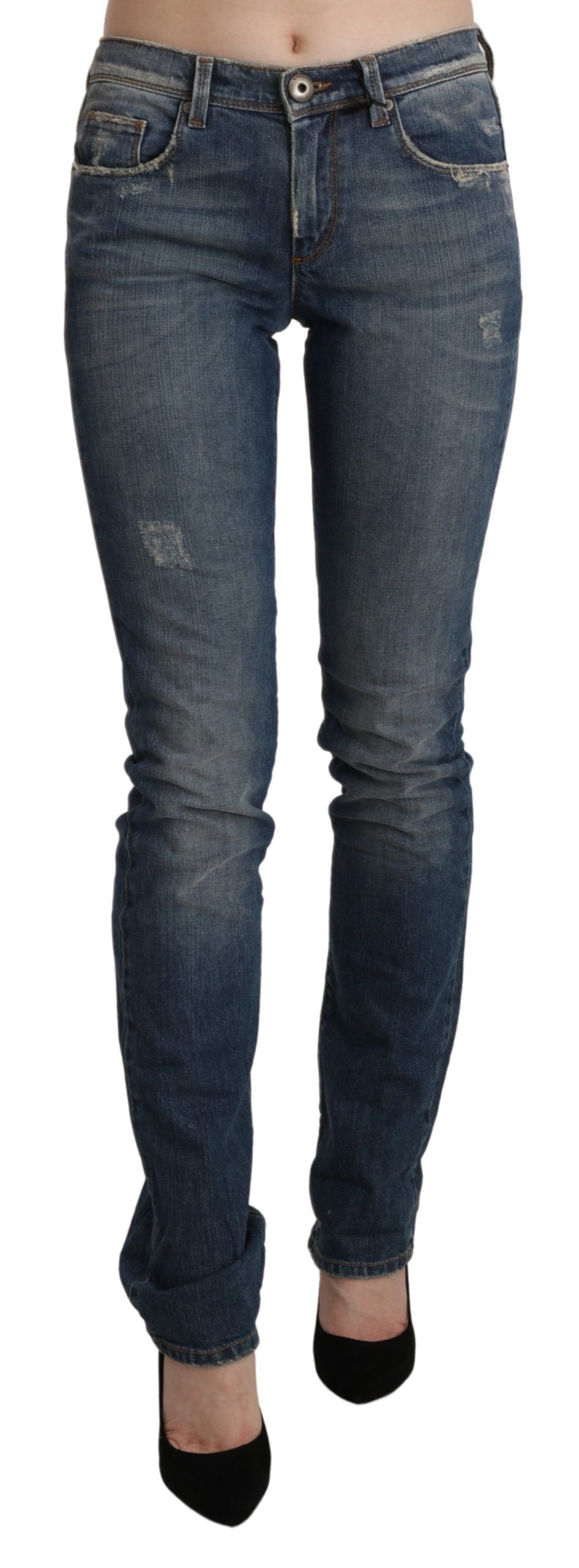 Jean Ermanno Scervino bleu en denim (taille mi-haute, skinny)