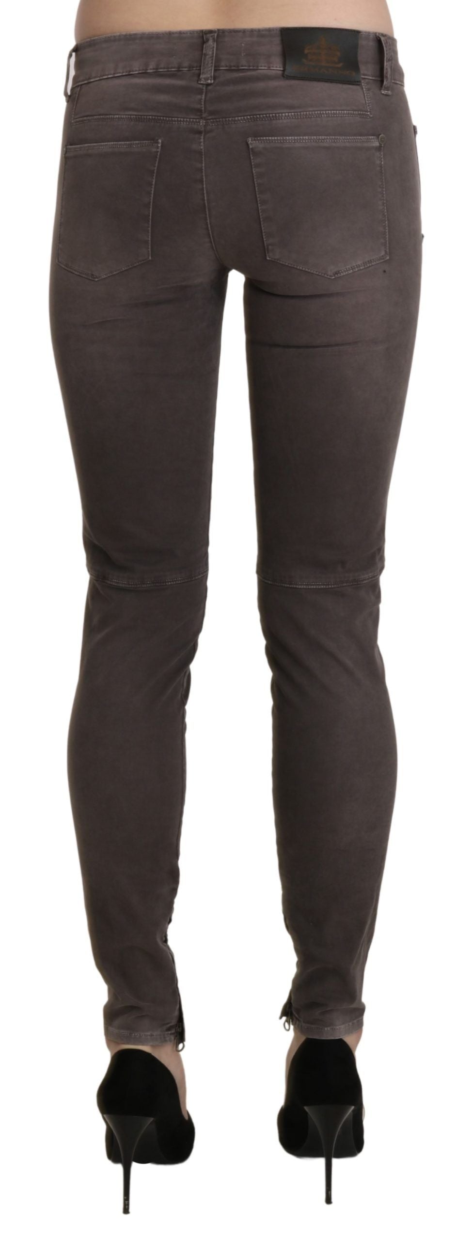 Jean Ermanno Scervino marron en coton (taille basse, skinny)