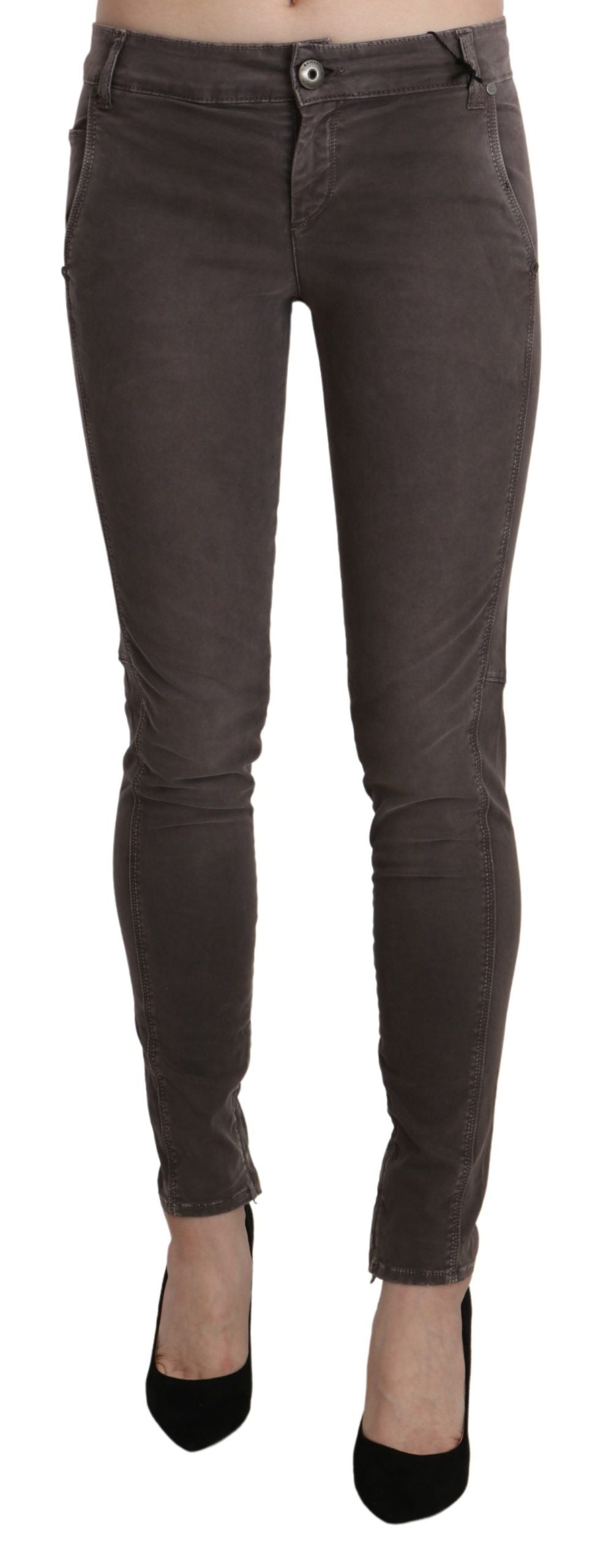 Jean Ermanno Scervino marron en coton (taille basse, skinny)