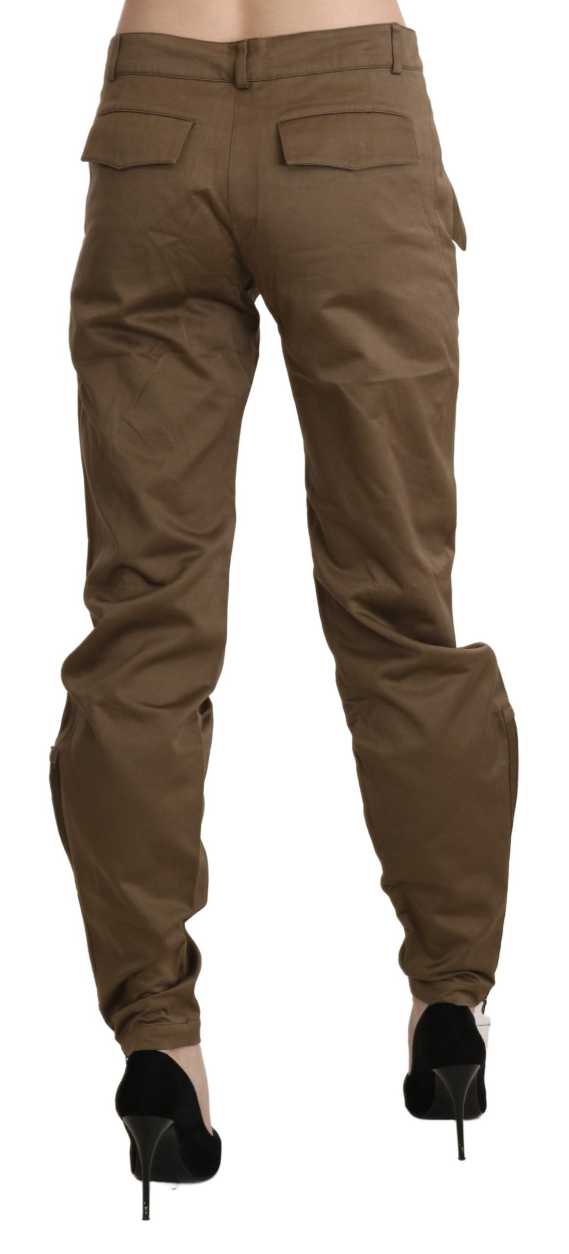 Pantalon Ermanno Scervino marron en coton (taille mi-haute, droit)