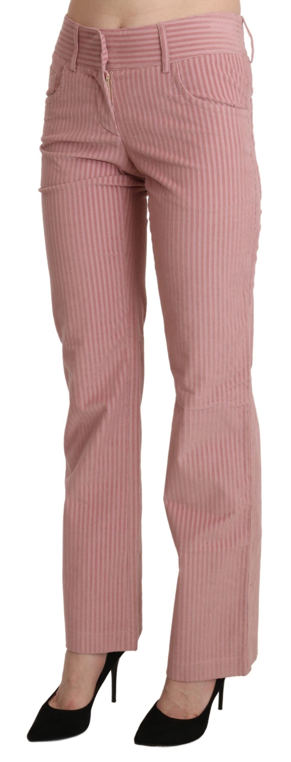 Pantalon Ermanno Scervino rose en coton (taille mi-haute, droit)