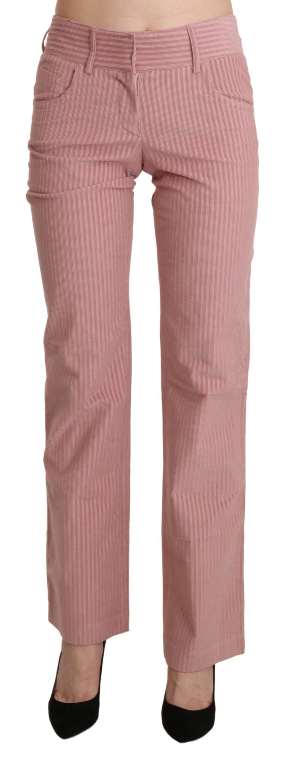 Pantalon Ermanno Scervino rose en coton (taille mi-haute, droit)