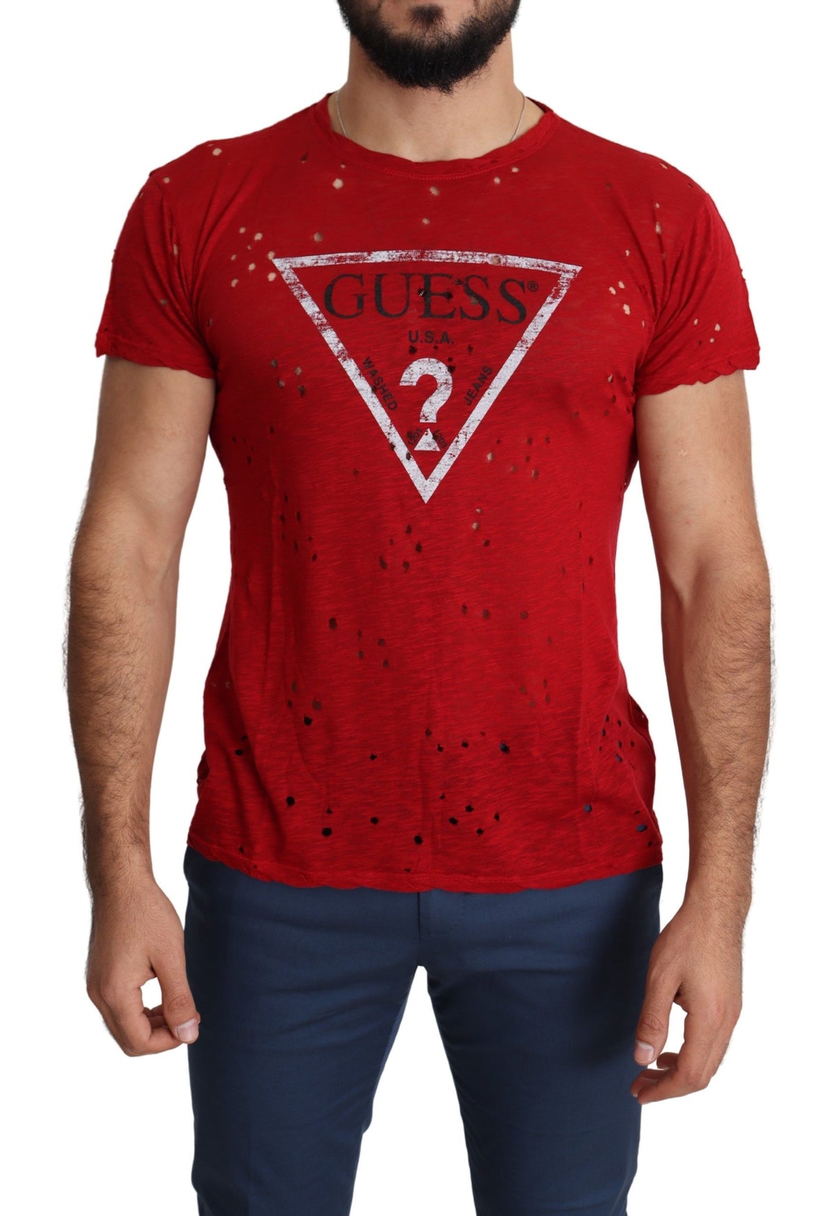 Chemise Guess rouge en coton (casual chic)