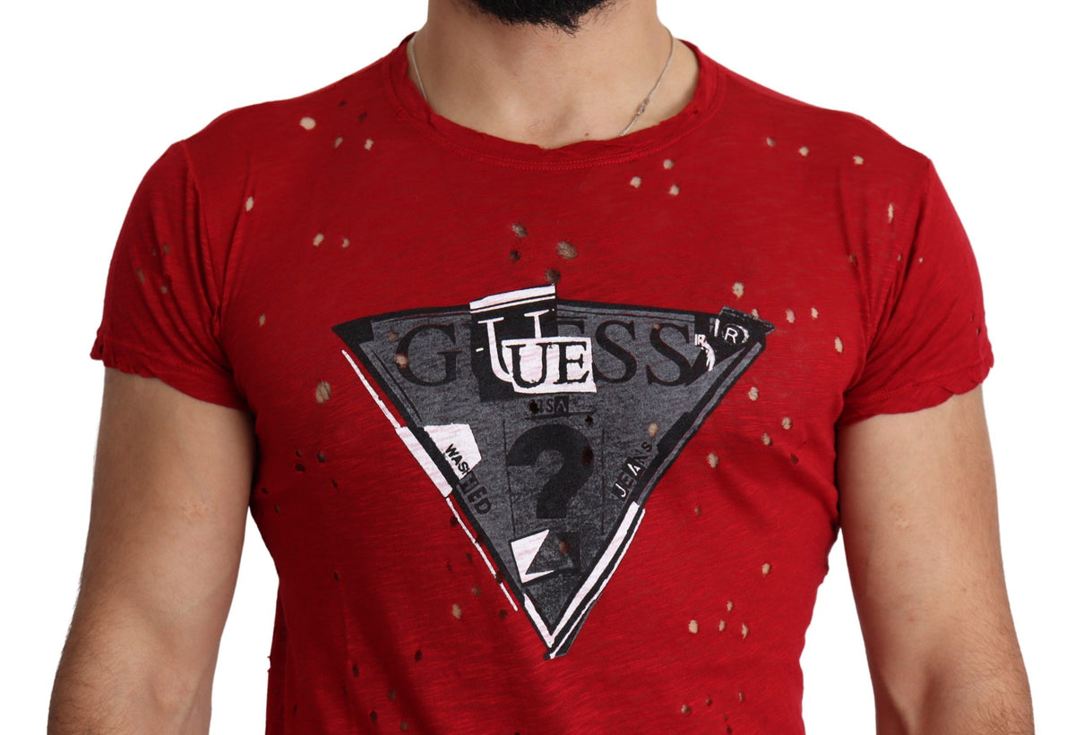 Chemise Guess rouge en coton (casual chic)
