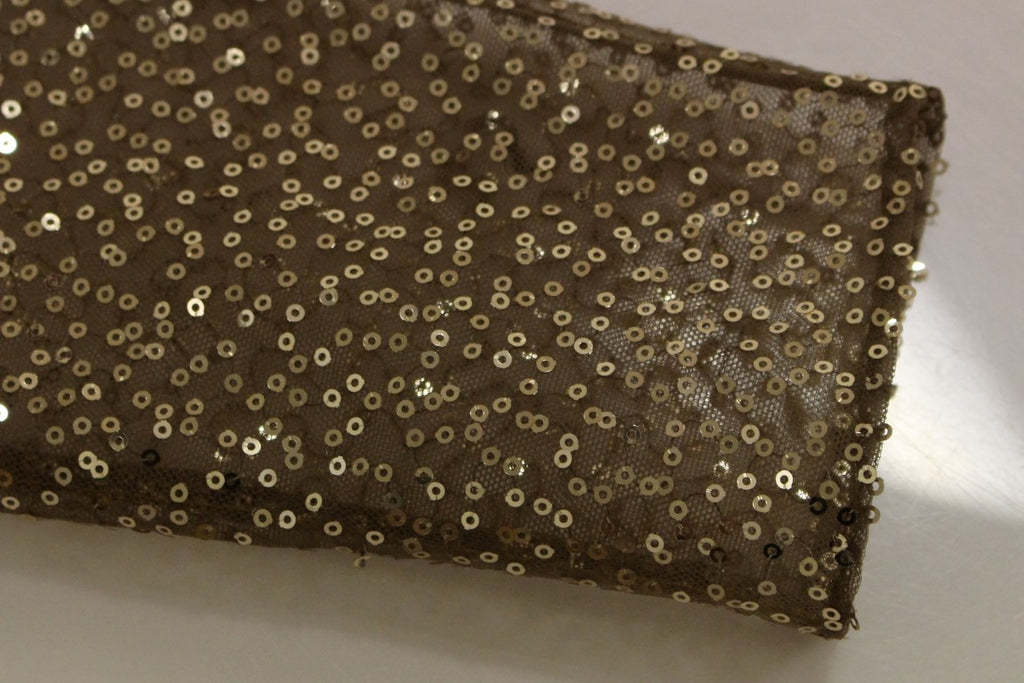 Robe longue ornée de cristaux Lanre Da Silva Ajayi dorée en dentelle