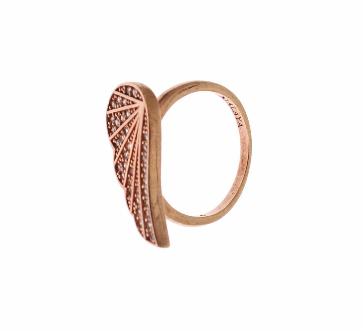 Bague Nialaya rose (oxydes de zirconium transparents, argent 925)