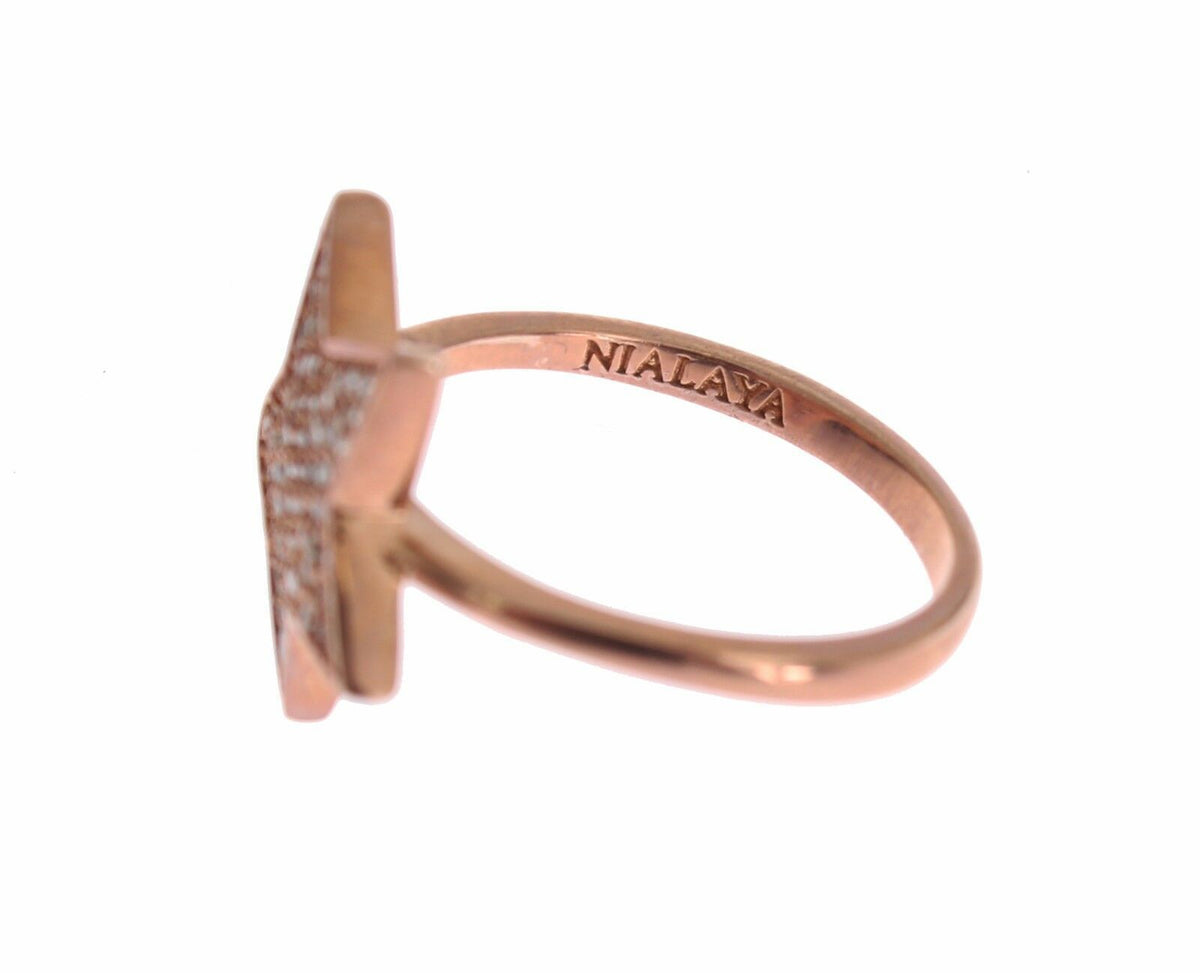 Bague en argent Nialaya (oxydes de zirconium transparents)