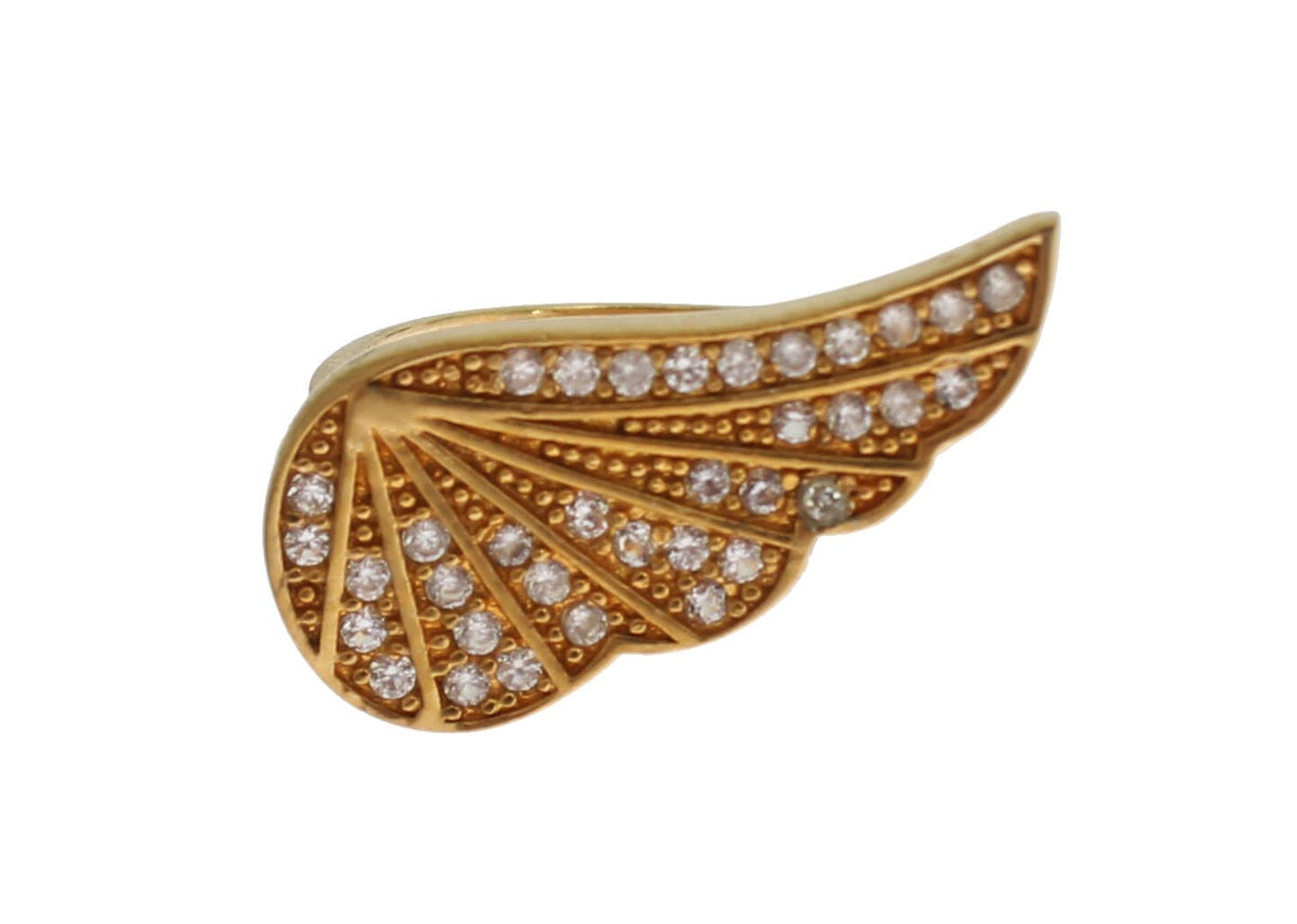 Bague Nialaya dorée (oxydes de zirconium transparents, argent 925)