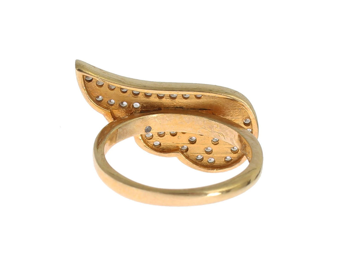 Bague Nialaya dorée (oxydes de zirconium transparents, argent 925)