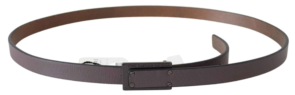Costume National Brown Leather Tactical Logo Buckle Dark