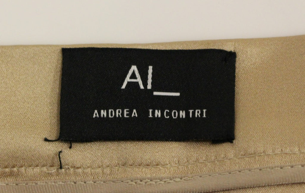 Jupe Andrea Incontri marron en soie (uni)