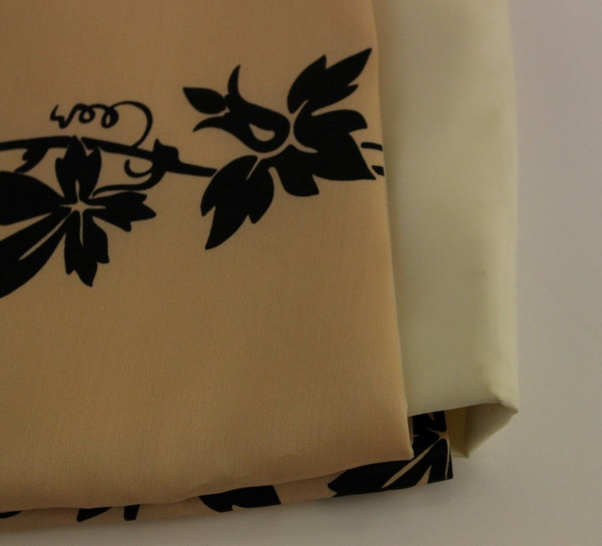 Mini-jupe Caterina Gatta beige en soie (à motif floral)