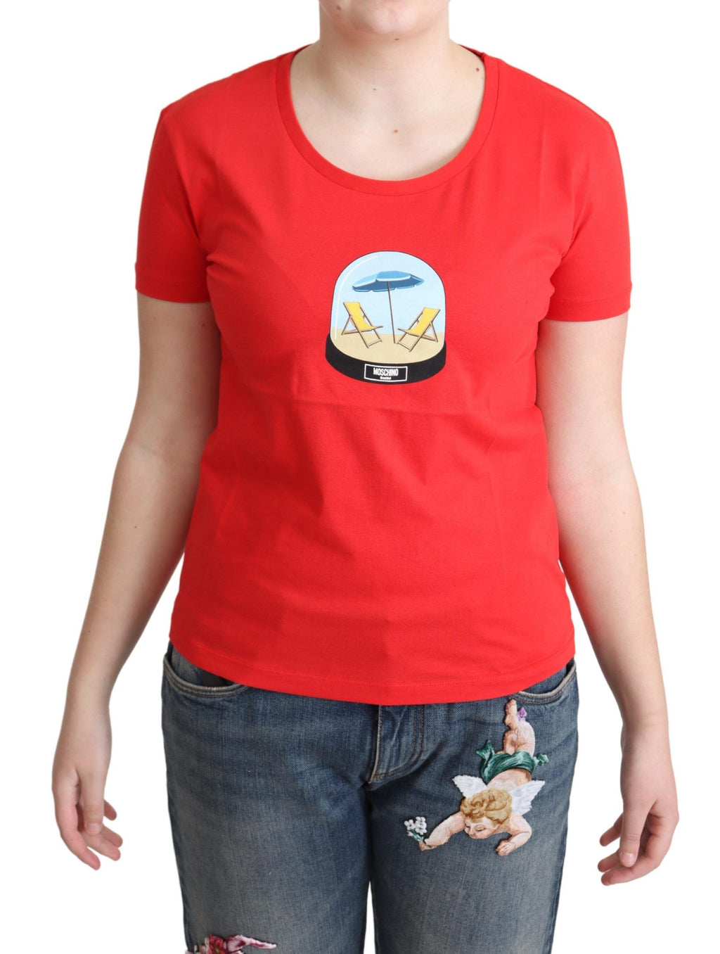 Chemise Moschino rouge en coton