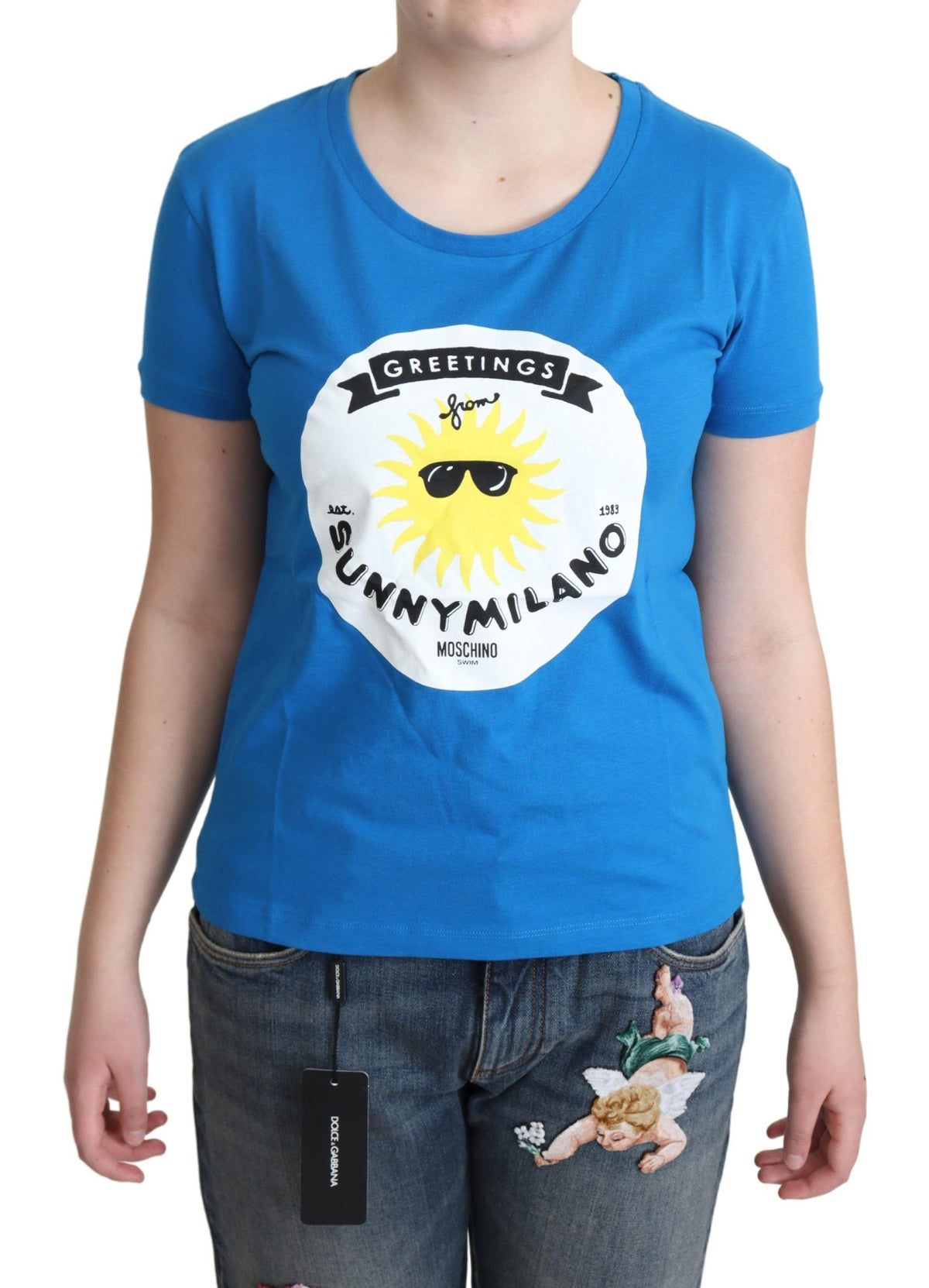 Chemise Moschino bleue en coton