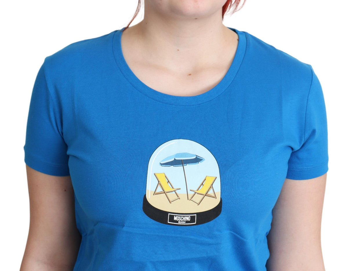 Chemise Moschino bleue en coton