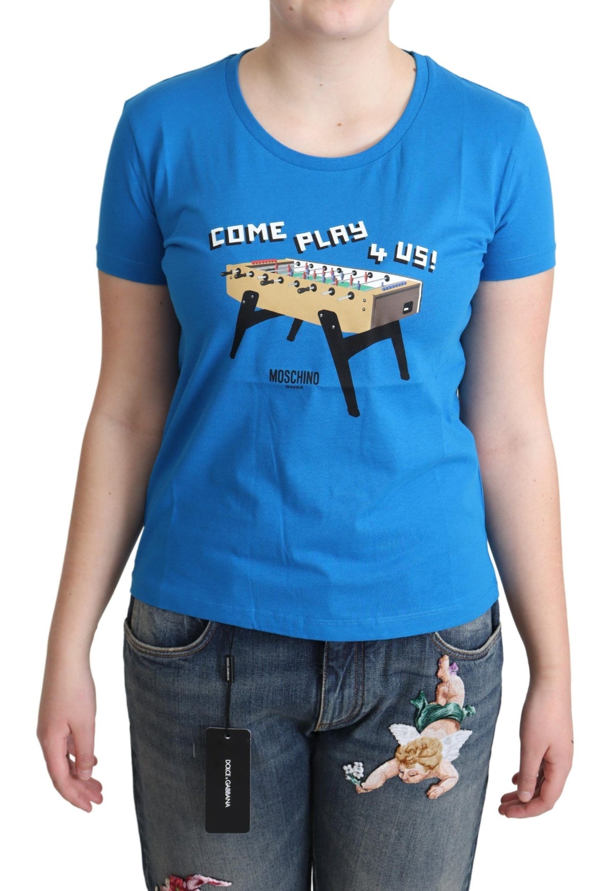 Chemise Moschino bleue en coton