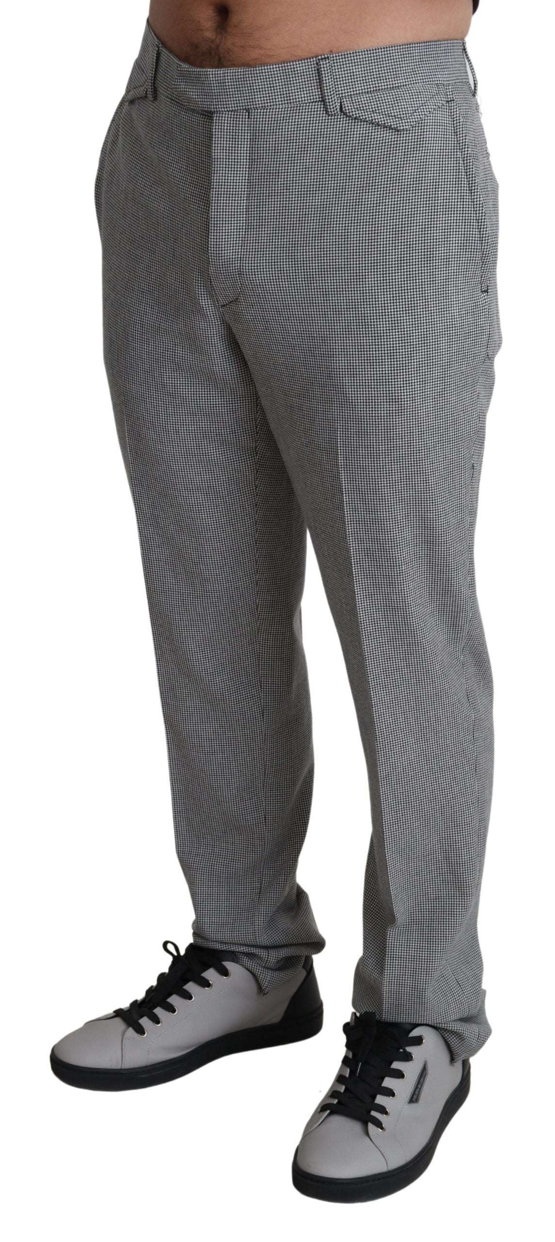 Robe BENCIVENGA grise en laine (à carreaux)