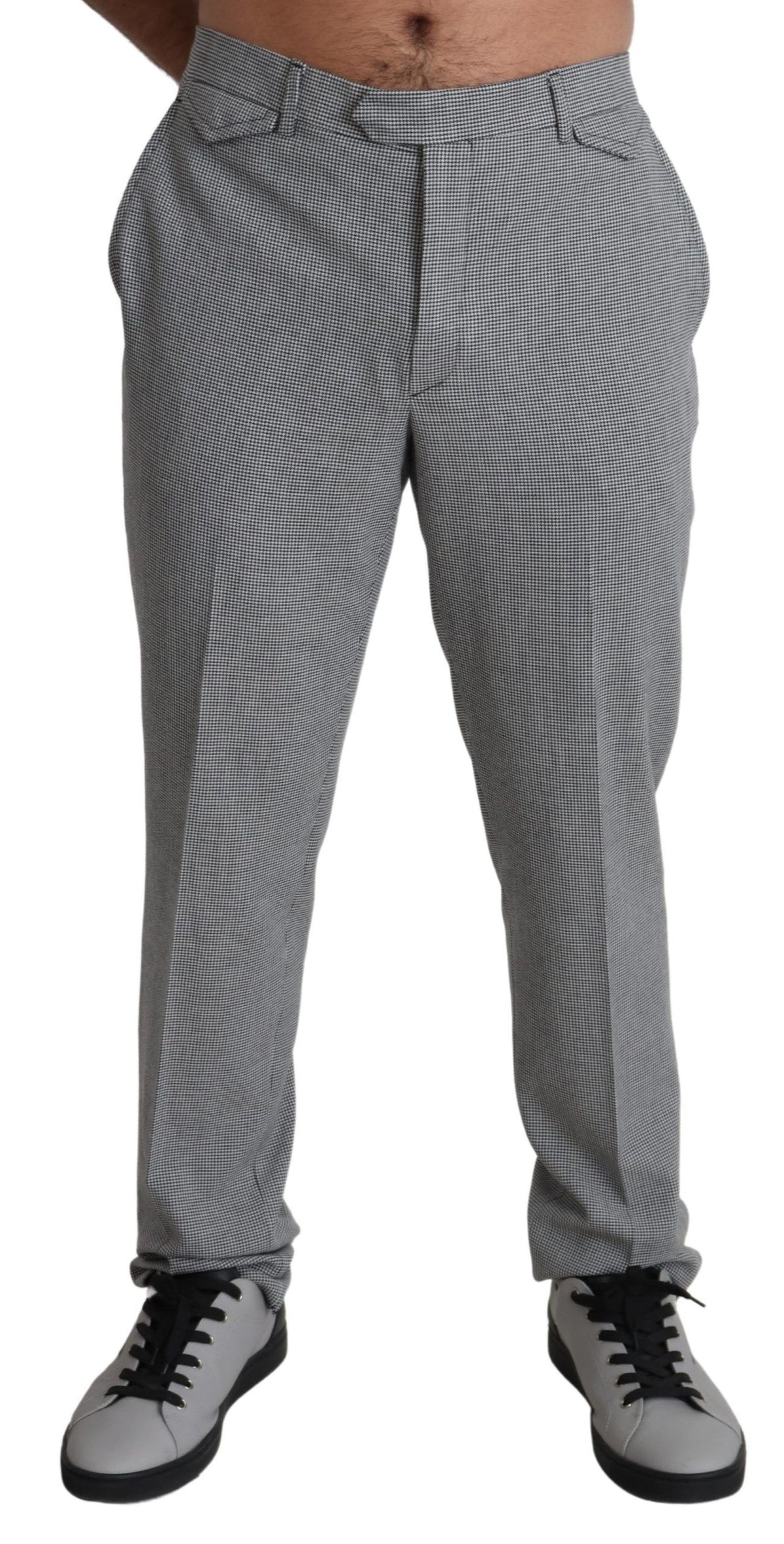 Robe BENCIVENGA grise en laine (à carreaux)