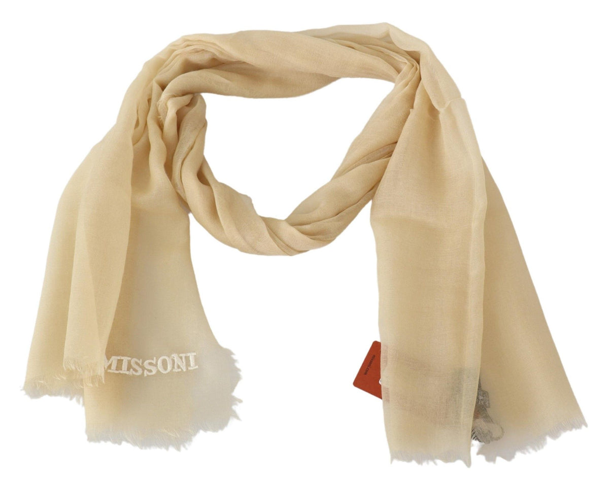 Écharpe Missoni beige en cachemire