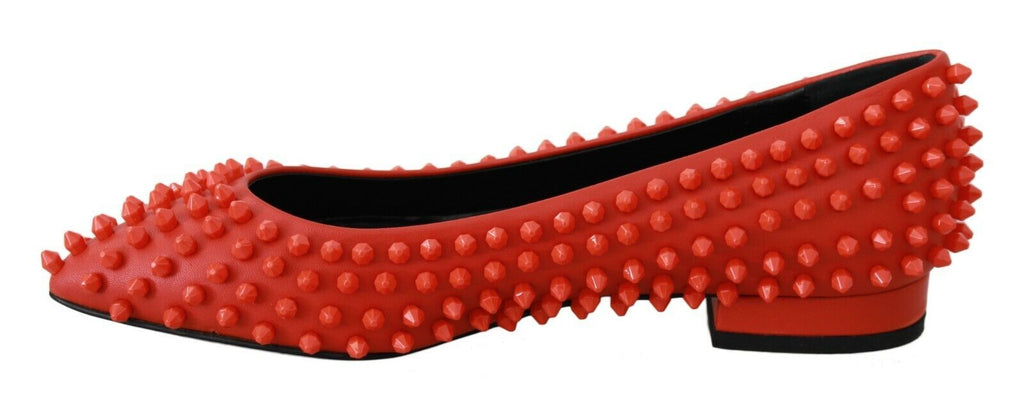 Ballerines plates « WHAT I DO » Philipp Plein orange en cuir