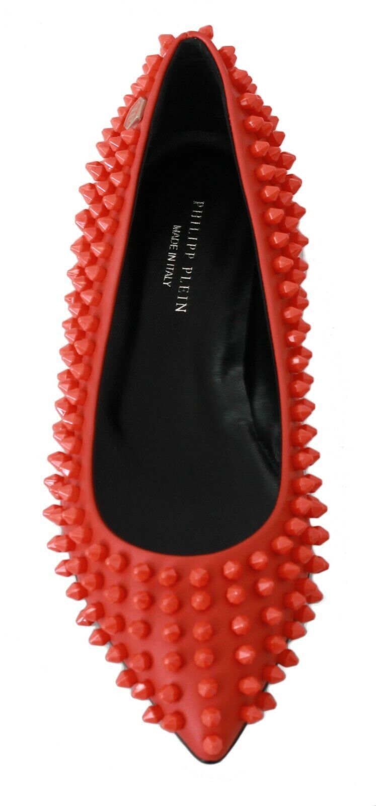 Ballerines plates « WHAT I DO » Philipp Plein orange en cuir